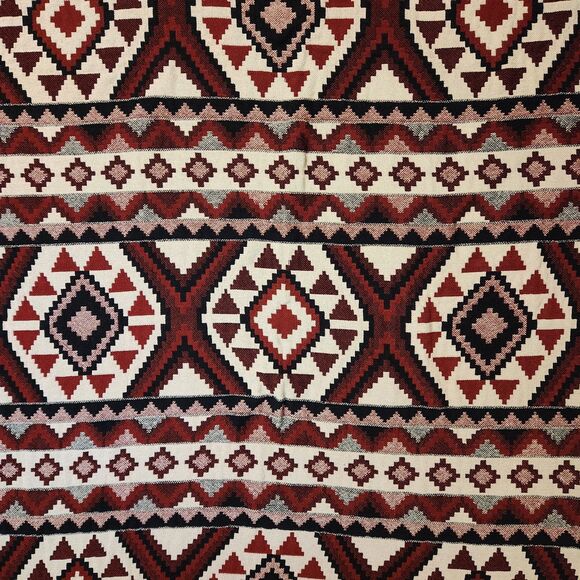 Vtg Blanket Throw Southwestern Geometrical Aztec Western Red 66 x 47 in Black - Picture 5 of 8